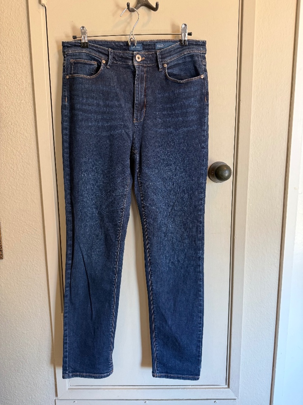 J. Jill Denim High-Rise Straight Leg Jeans Dark Wash Blue Size 10